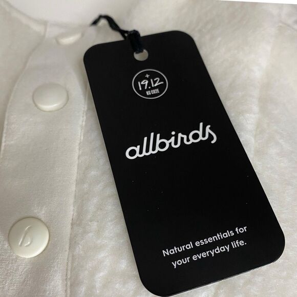 NWT Allbirds Jacket Women XS White Fluff Fleece Pullover 1/4 Snap Sweater Casual - Picture 3 of 7
